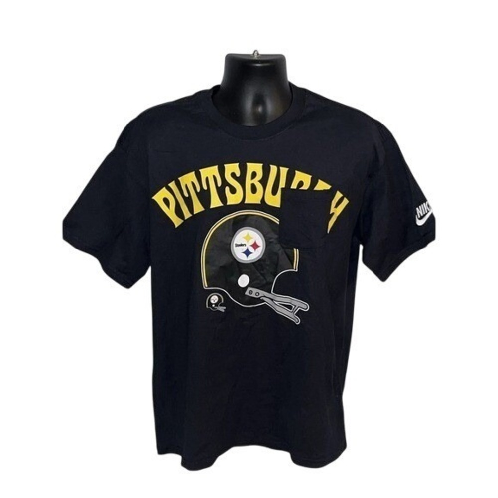 Pittsburgh Steelers Nike Black Pocket‎ T Shirt NFL Football Tee Men's L NWT